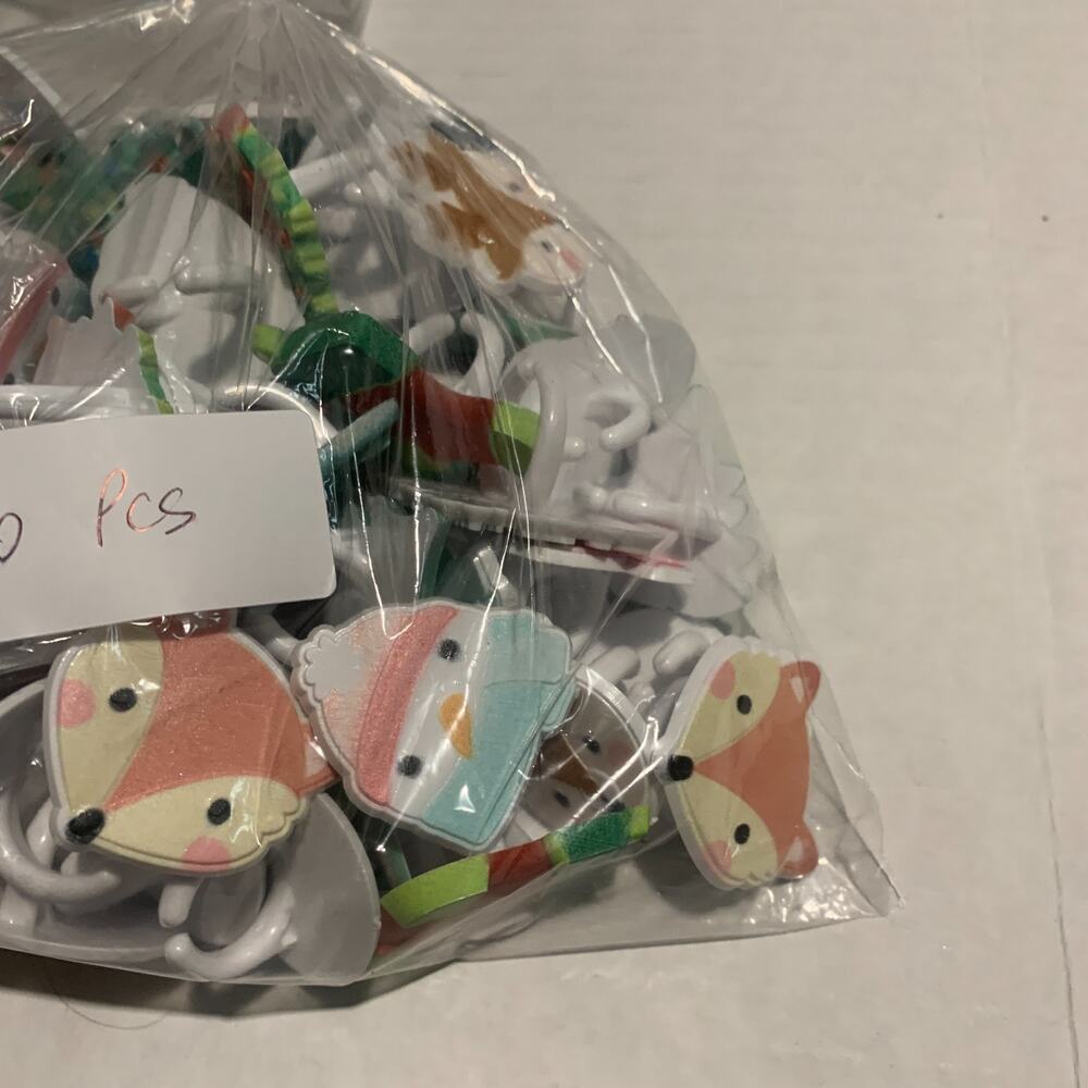 Lot Of 90 Bakery/Cake Toppers Or Craft Kids Rings Holidays Christmas - Picture 11 of 12